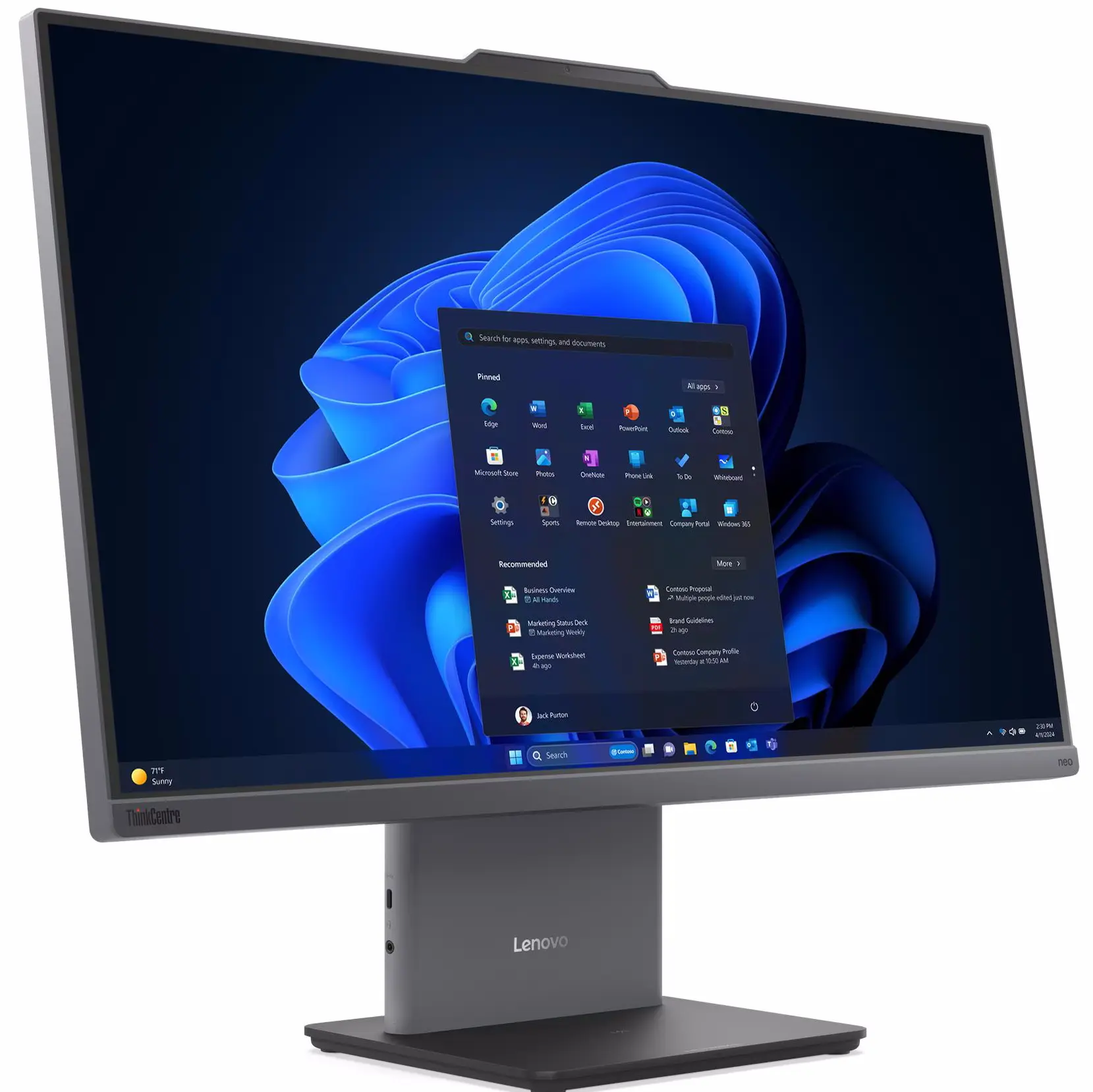 All in one Lenovo ThinkCentre neo 55a Gen 6 Ryzen 5 220 16GB/512GB NoOS (Luna Gray) - 3