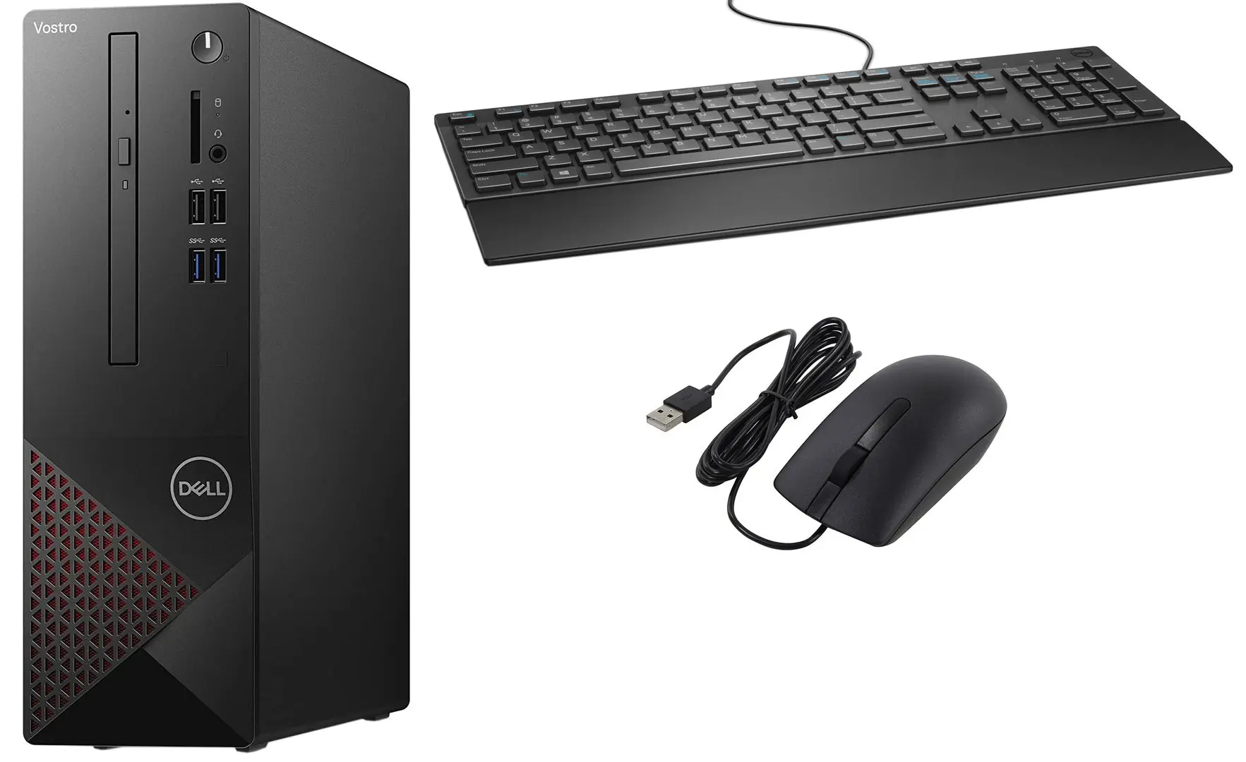 Набор для настольного компьютера Dell Vostro 3681 SFF Intel Core i3-10100 4GB DDR4/256GB SSD (Black)