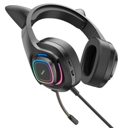 Наушники Hoco W107 Cute Cat Phantom (Black/Pink) Thumb