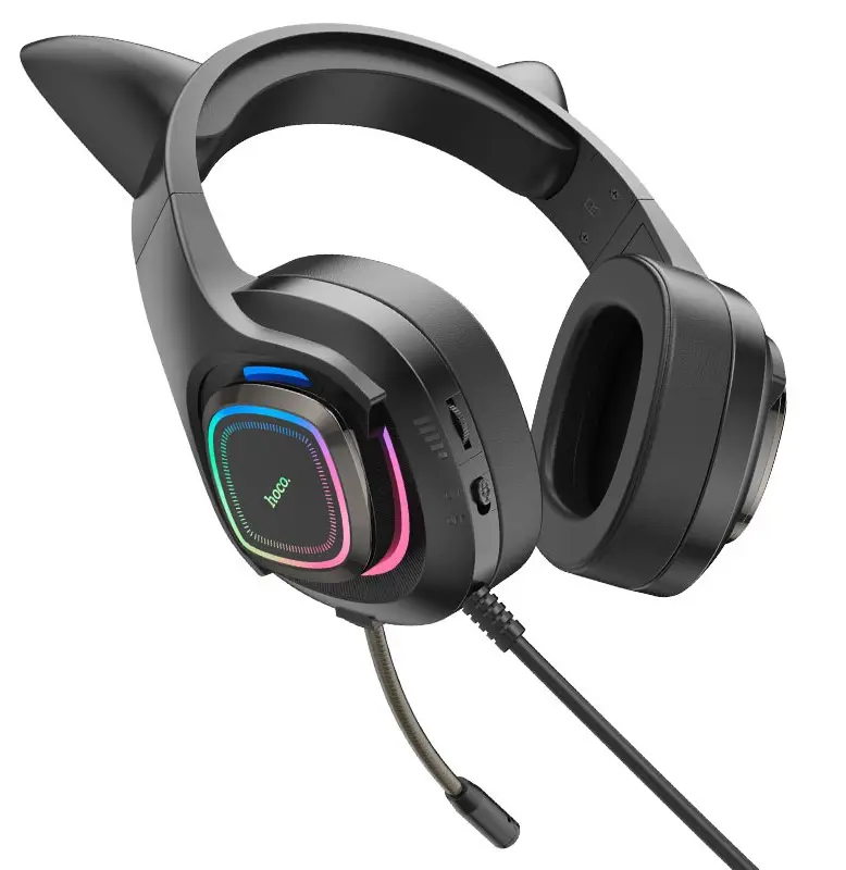 Наушники Hoco W107 Cute Cat Phantom (Black/Pink)