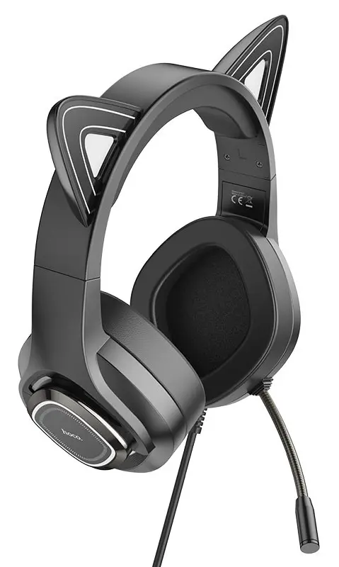 Наушники Hoco W107 Cute Cat Phantom (Black/Pink)