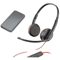Casti Plantronics Poly Blackwire 3225 (Black/Red) Thumb
