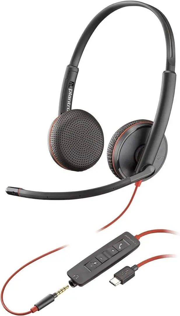 Casti Plantronics Poly Blackwire 3225 (Black/Red)