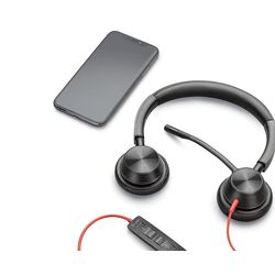 Casti Plantronics Poly Blackwire 3325 (Black/Red) Thumb