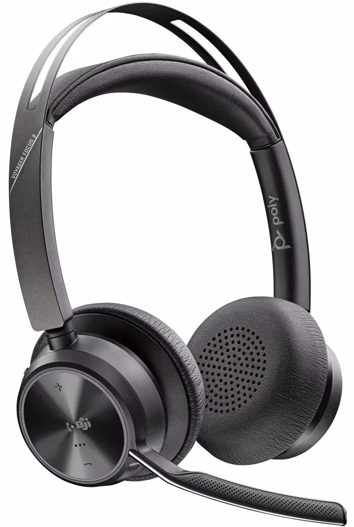 Беспроводные наушники + зарядная станция Poly Voyager Focus 2 MS 9T9J6AA (Black) - 2