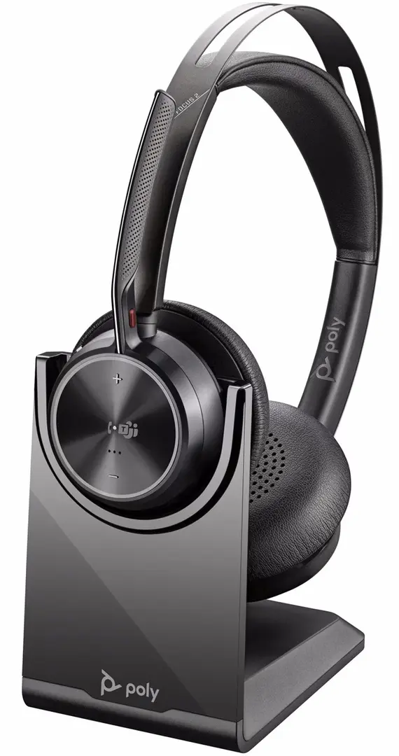 Беспроводные наушники + зарядная станция Poly Voyager Focus 2 MS 9T9J6AA (Black)