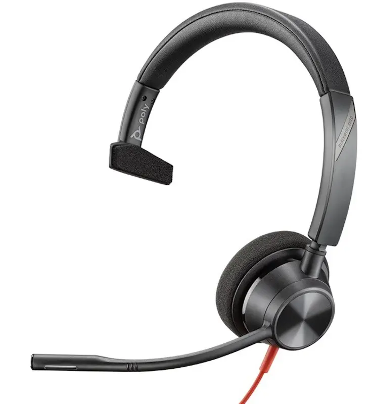 Casca mono Poly Blackwire 3310 767F8AA (Black)