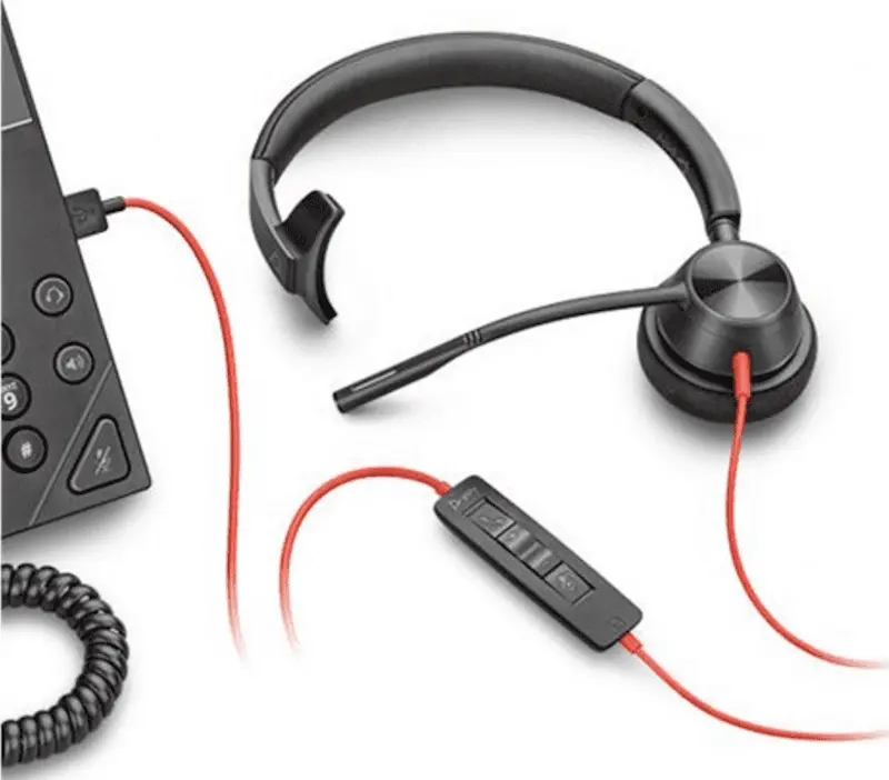 Casca mono Poly Blackwire 3315 76J14AA (Black)