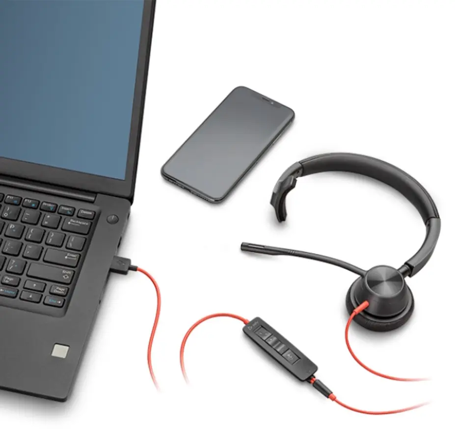 Casca mono Poly Blackwire 3315-M 76J15AA (Black)