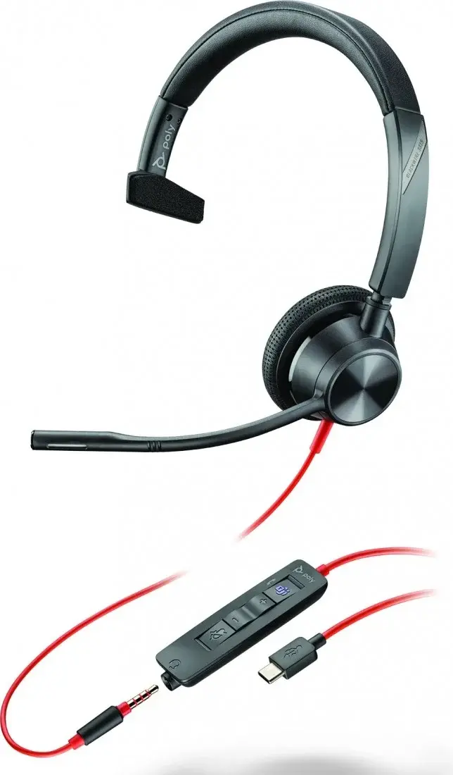 Casca mono Poly Blackwire 3315-M 76J15AA (Black)