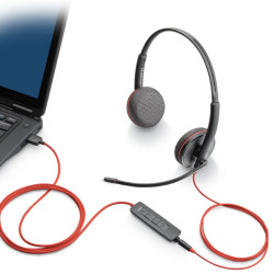 Наушники Poly Blackwire 3225 Stereo USB-A (Black/Red) Thumb