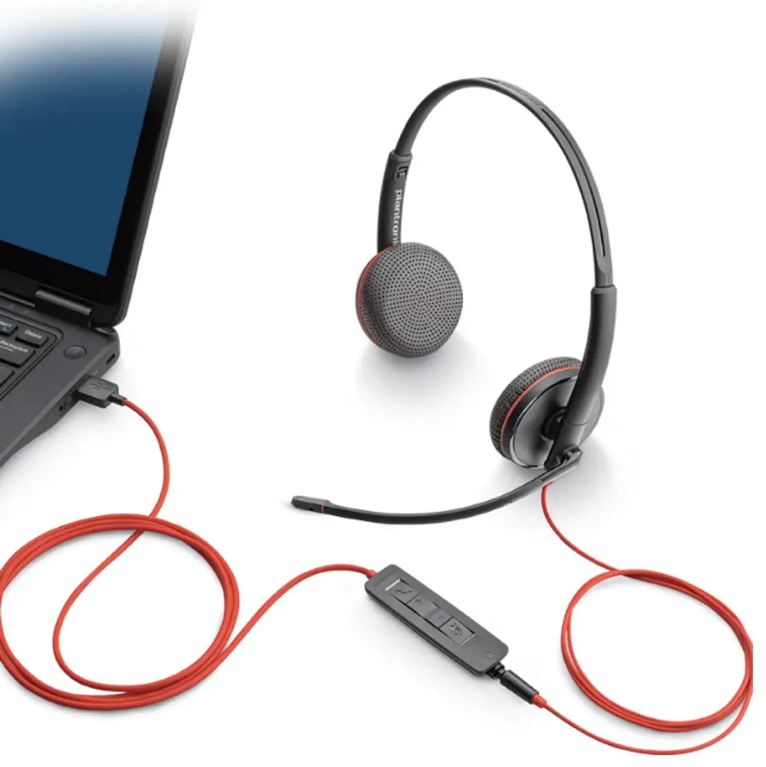 Наушники Poly Blackwire 3225 Stereo USB-A (Black/Red) - 2