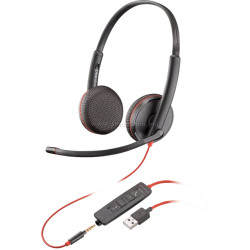 Наушники Poly Blackwire 3225 Stereo USB-A (Black/Red)
