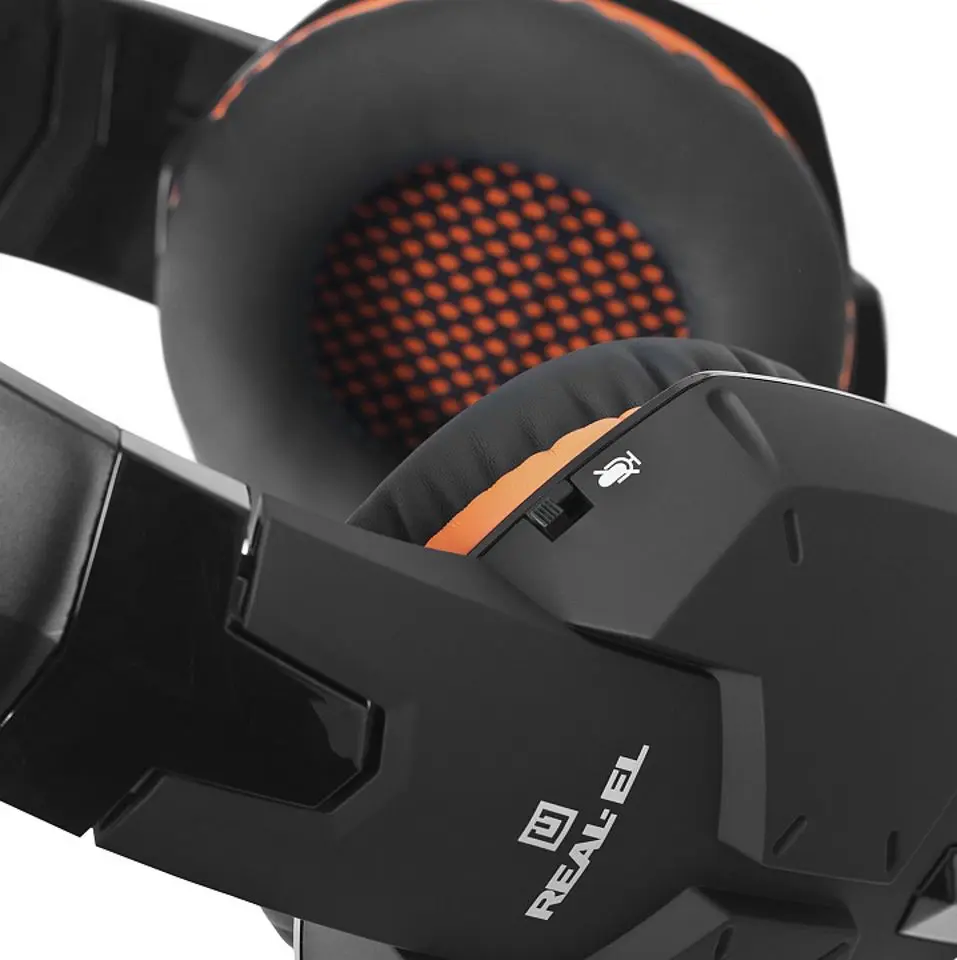 Casti Real-El GDX-7700 (Black/Orange)