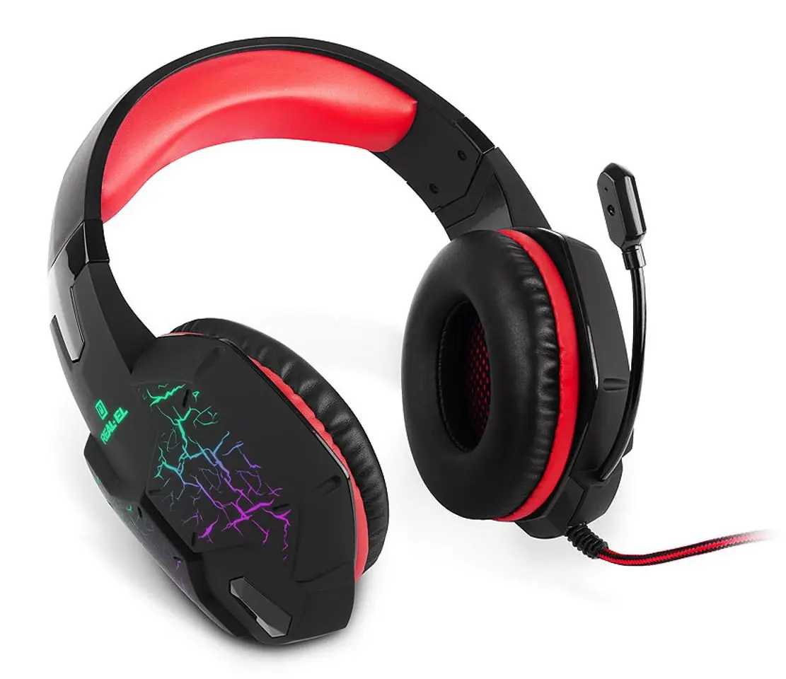 Casti Real-El GDX-7750 (Black/Red)