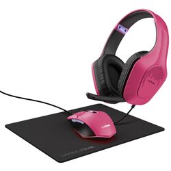 Set casti + mouse + covoras Trust Tridox GXT 790 (Pink/Black)
