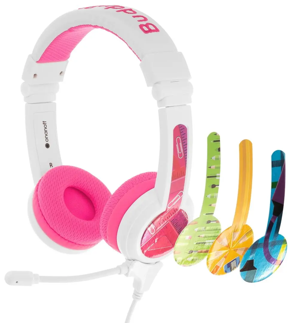 Casti pentru copii BuddyPhones School+ (Pink)