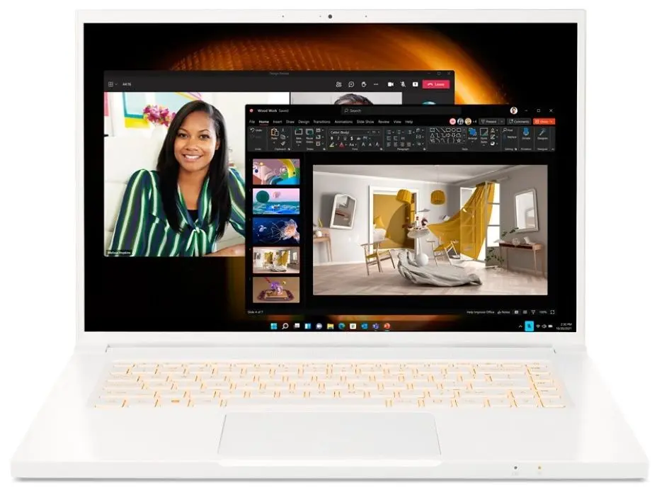 Laptop Acer ConceptD 3 NX.C6TEU.003 Intel Core i7 11800H 16GB DDR4/1TB SSD (White)