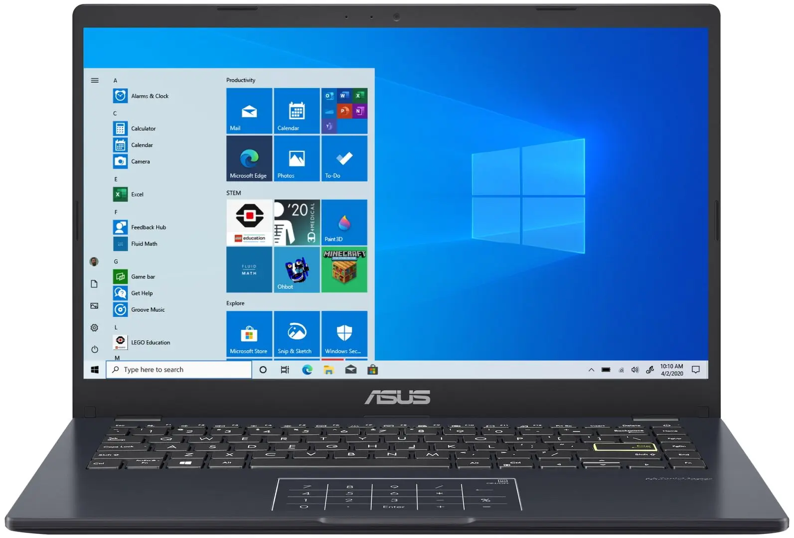 Ноутбук Asus E410 Intel Celeron N4020 4GB DDR4/256GB SSD (Blue)