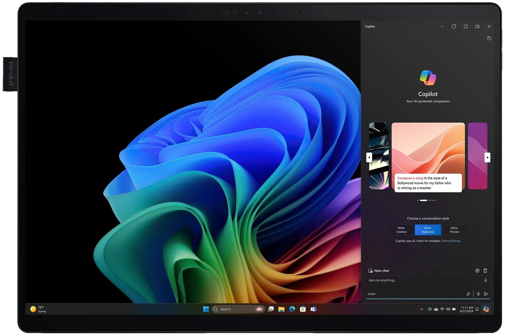 Laptop Asus ProArt PZ13 Qualcomm Snapdragon X Plus X1P-42-100 16GB LPDDR5X/1TB SSD W11H (Black) - 3