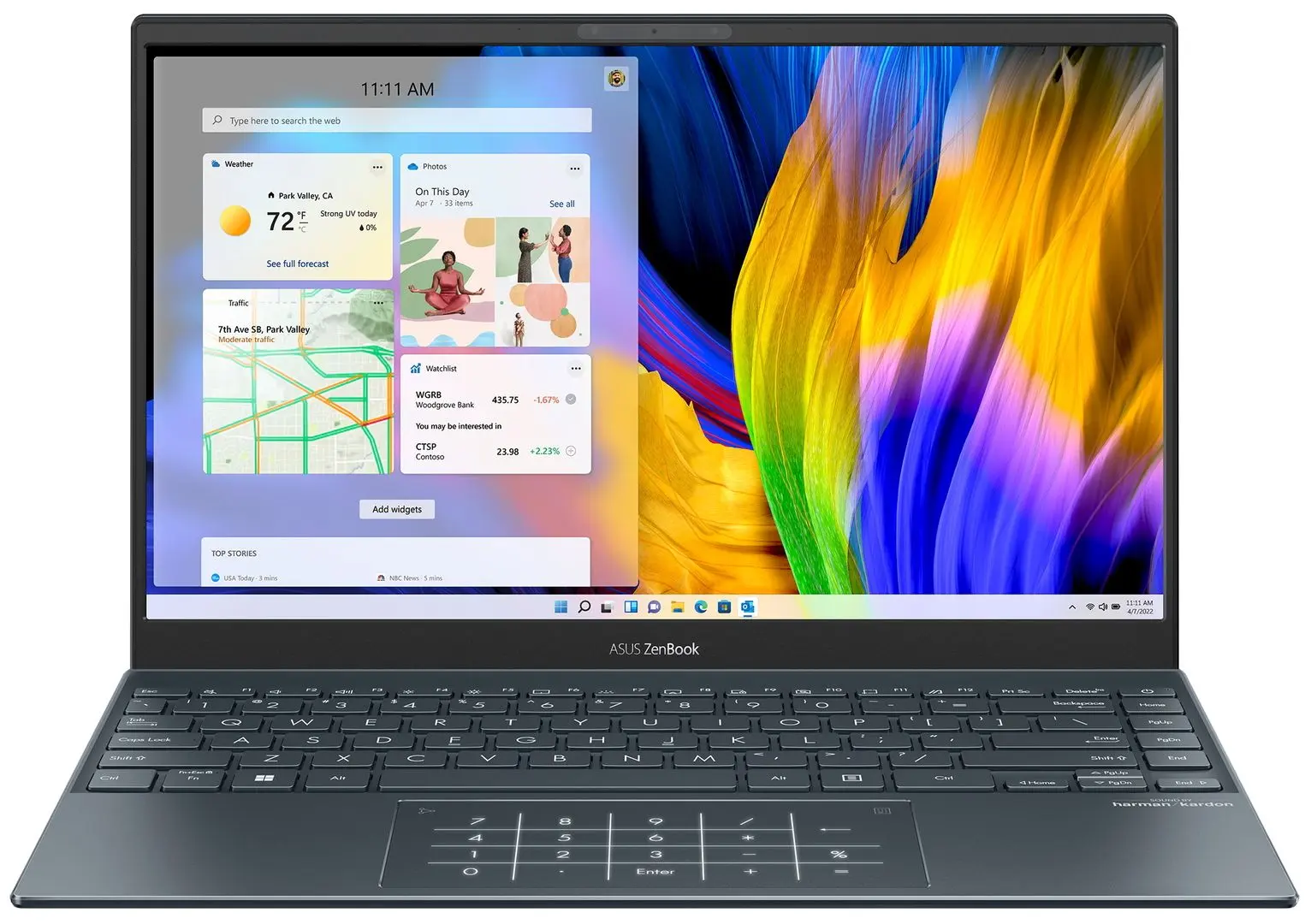 Laptop Asus Zenbook 13 UX325EA-KG455W Intel Core i5-1135G7 16GB LPDDR4X/512GB SSD W11Home (Grey)