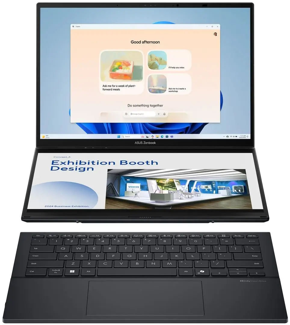 Ноутбук Asus Zenbook Duo OLED UX8406CA Intel Core Ultra 9 285H 1x32GB DDR5/2TB SSD W11H (Inkwell Gray)