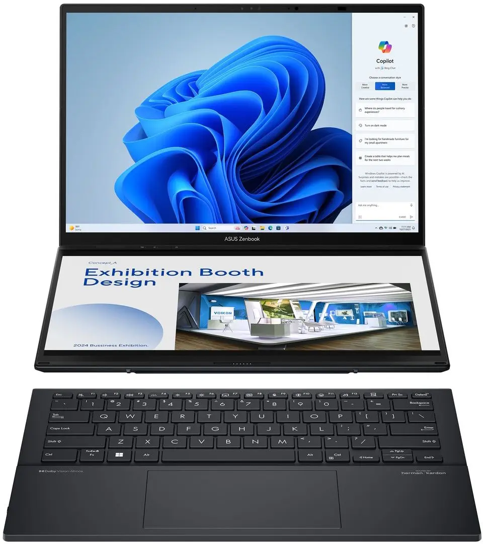 Ноутбук Asus Zenbook Duo OLED UX8406MA Intel Core Ultra 9 185H 32GB DDR5/2TB SSD W11H (Inkwell Gray)