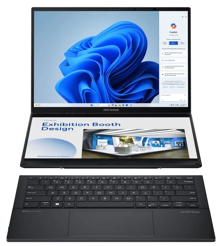 Ноутбук Asus Zenbook Duo UX8406MA-PZ075X Intel Core Ultra 7 155H 1x16GB DDR5/1TB SSD (Inkwell Grey)