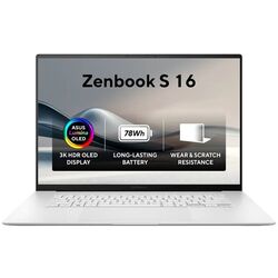 Ноутбук Asus Zenbook S 16 OLED UM5606WA AMD Ryzen AI 9 HX 370 32GB DDR5/1TB SSD (Scandinavian White) Thumb