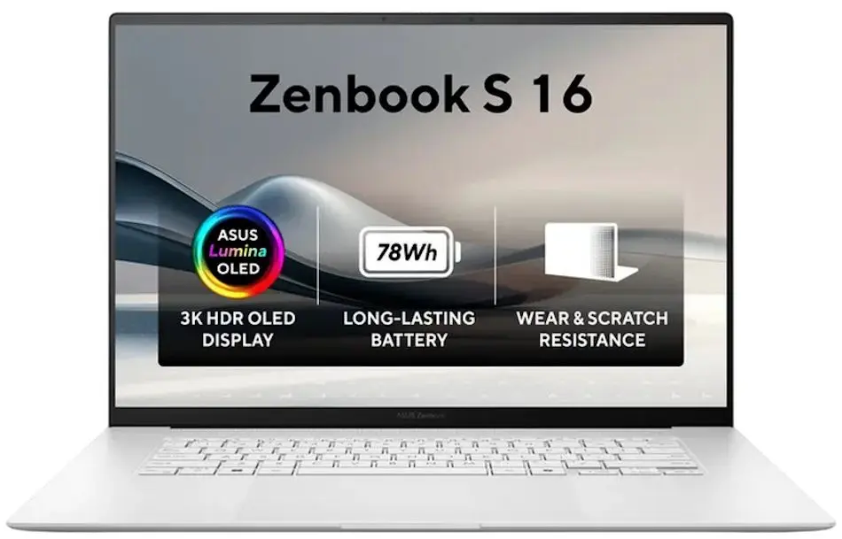 Ноутбук Asus Zenbook S 16 OLED UM5606WA AMD Ryzen AI 9 HX 370 32GB DDR5/1TB SSD (Scandinavian White)