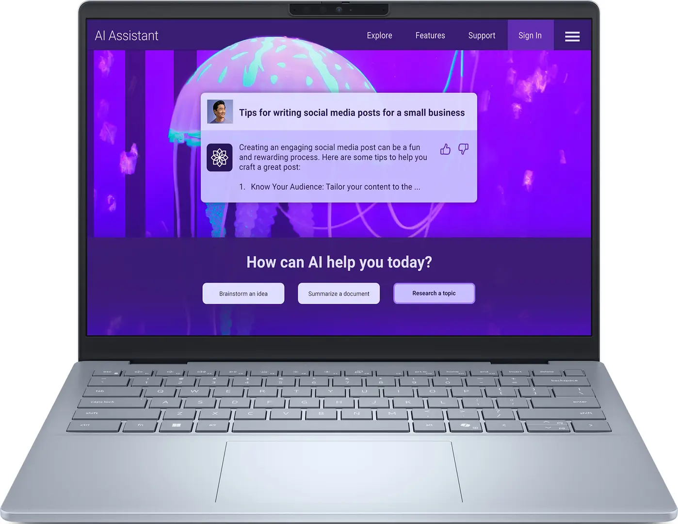 Ноутбук Dell 14 Plus Intel Core Ultra 7 256V 1x16GB LPDDR5X/512GB SSD W11Pro (Ice Blue)