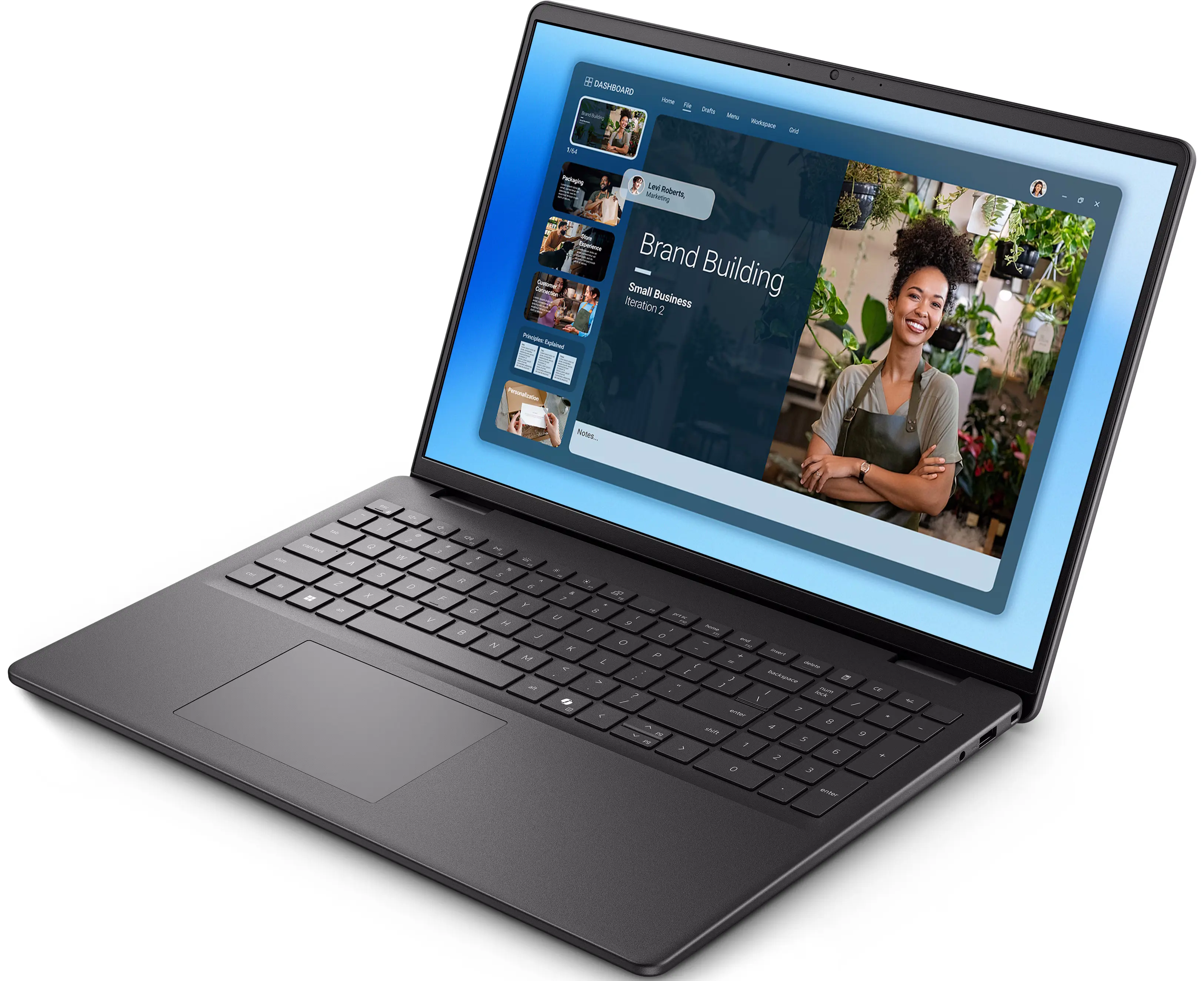 Ноутбук Dell 16 DC16250 Intel Core 5 120U 16GB/512GB Linux Ubuntu (Carbon Black)