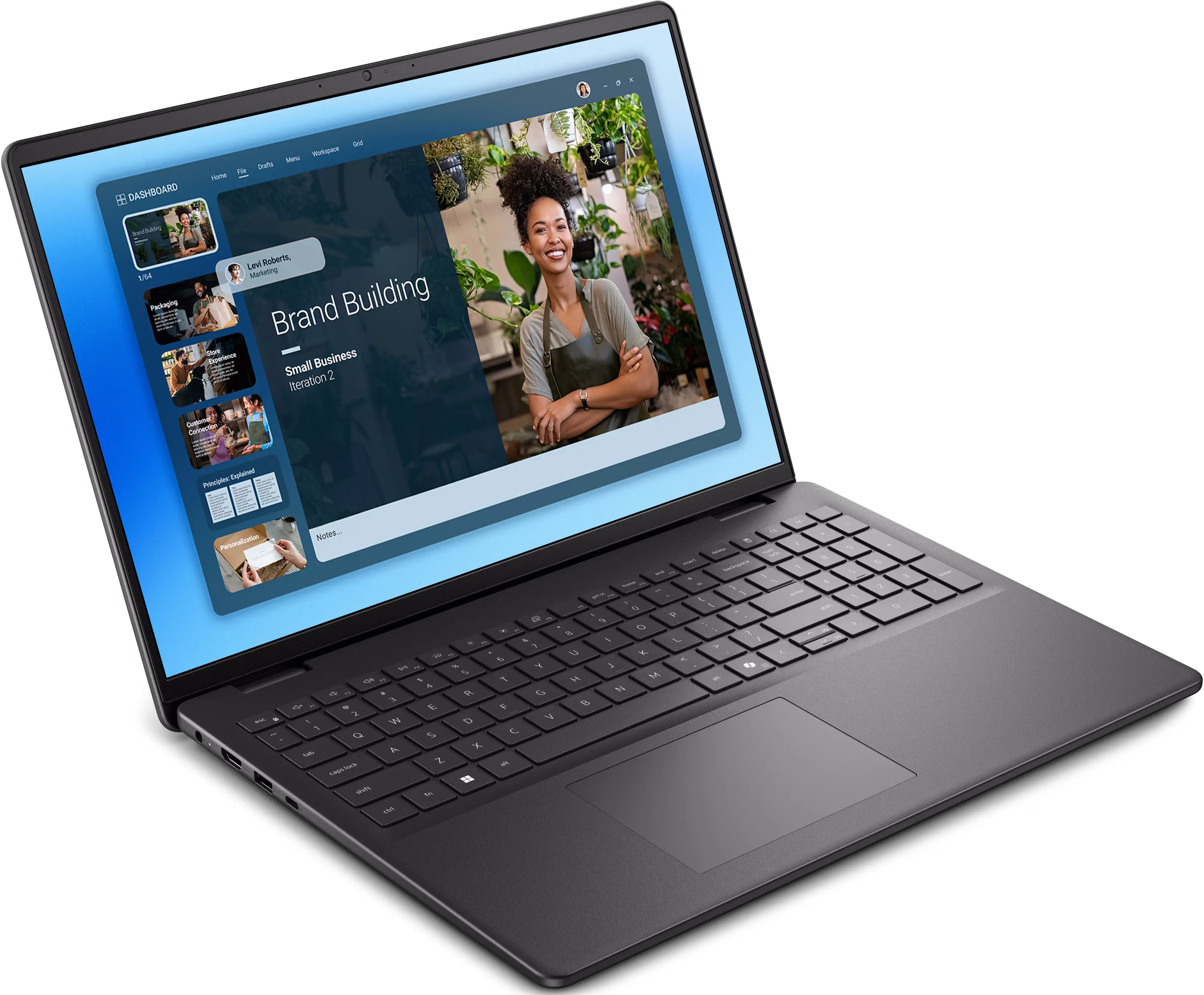 Ноутбук Dell 16 DC16250 Intel Core 7 150U 16GB/1TB Linux Ubuntu (Carbon Black)