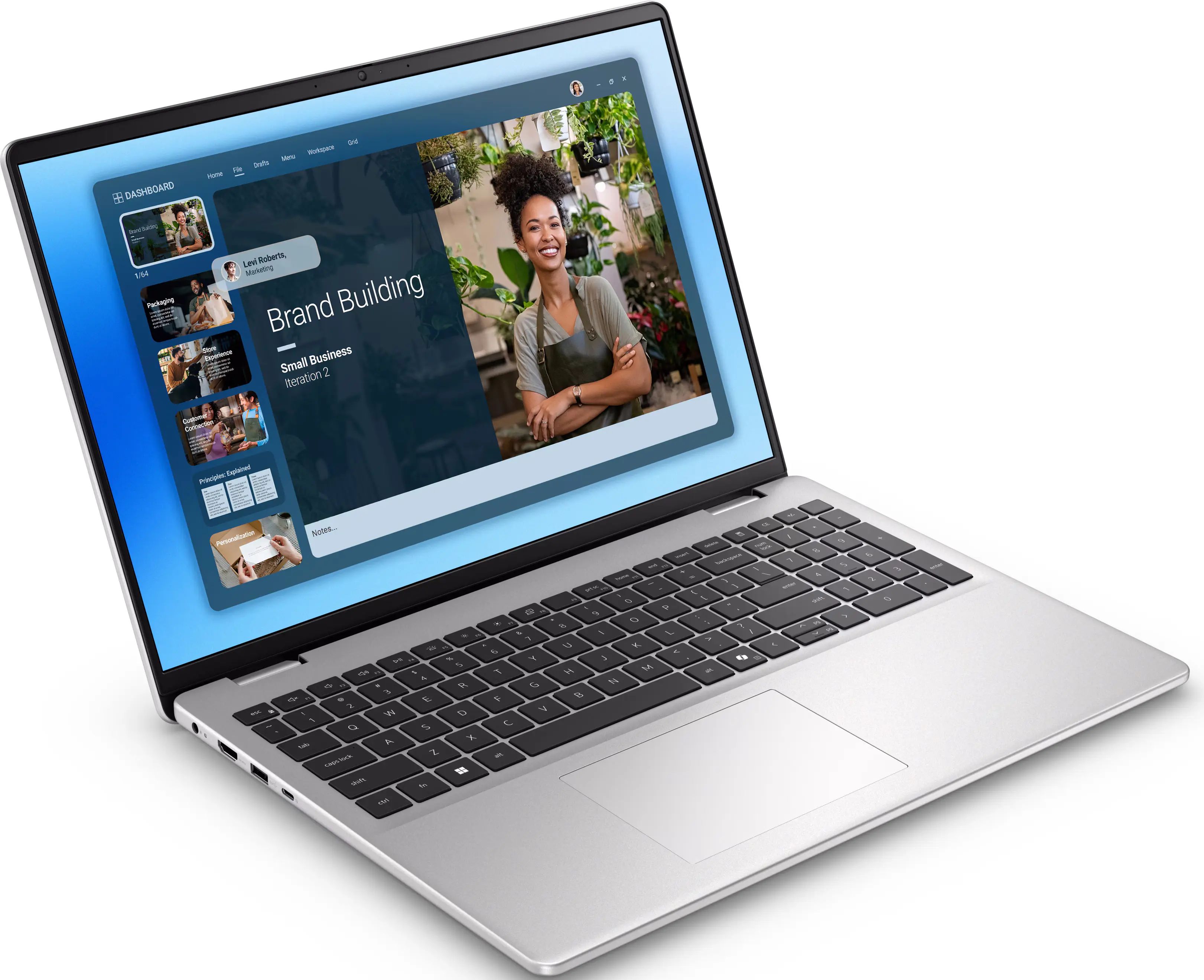Ноутбук Dell 16 DC16251 Intel Core 7 150U 16GB/1TB Win11Pro (Silver) - 3