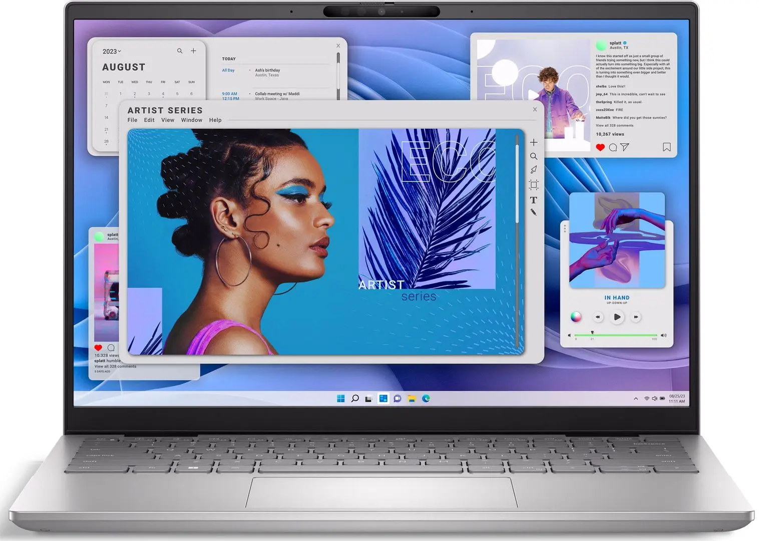 Laptop Dell Inspiron Plus 7430 Intel Core i7-13700H 16GB LPDDR5/1TB SSD W11P (Platinum Silver)