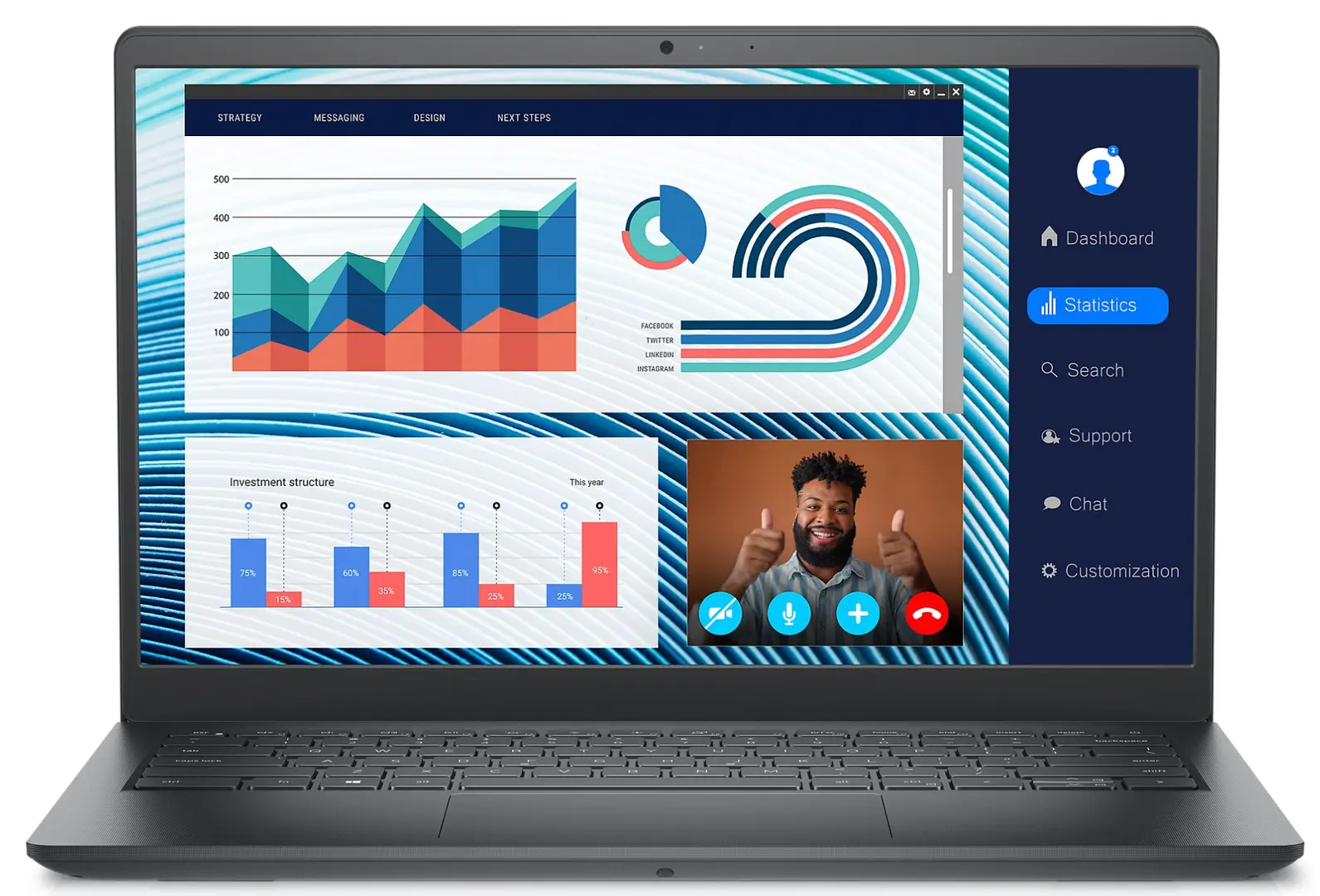 Laptop Dell Vostro 3535 AMD Ryzen 3 7330U 8GB DDR4/256GB SSD (Carbon Black)