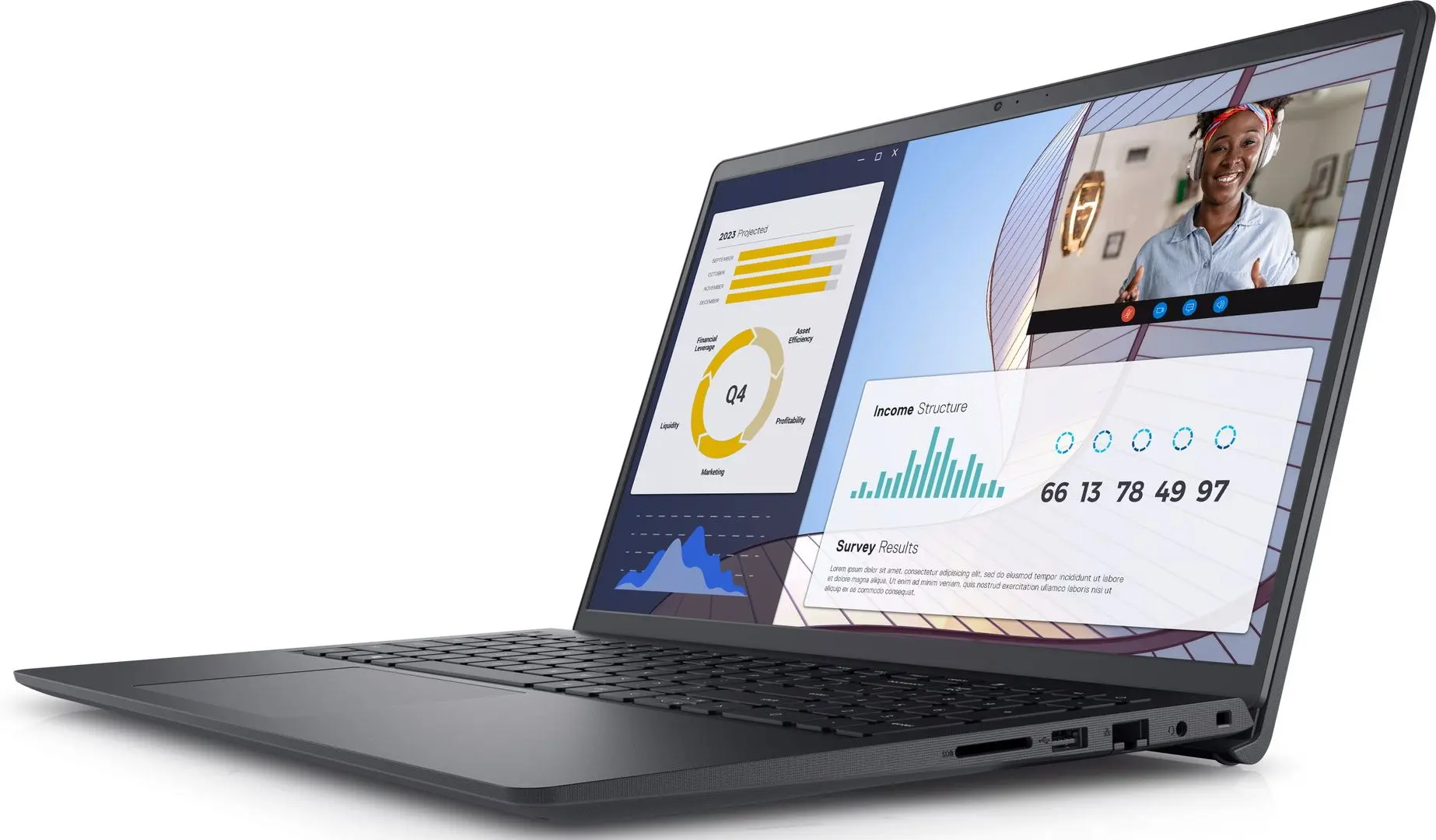 Laptop Dell Vostro 3535 AMD Ryzen 5 7530U 8GB DDR4/256GB SSD W11P (Carbon Black) - 3