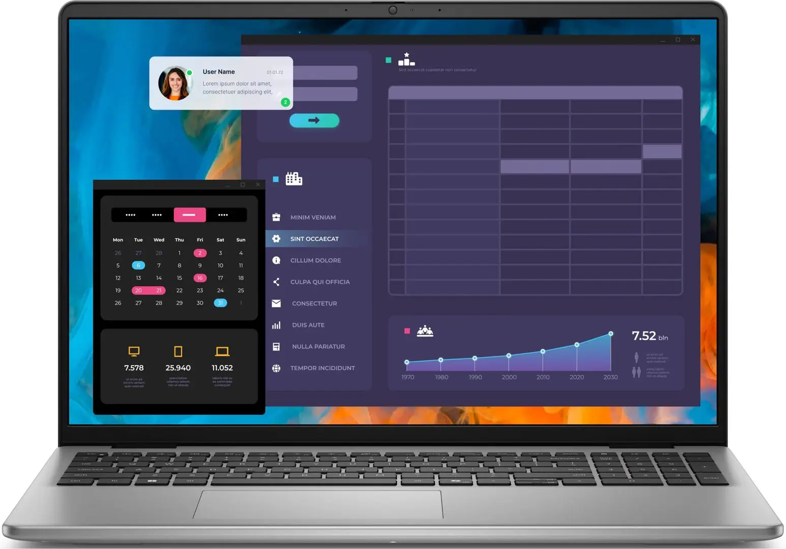 Laptop Dell Vostro 5640 Intel Core 7 150U 2x8GB DDR5/1TB SSD Ubuntu (Titan Grey)