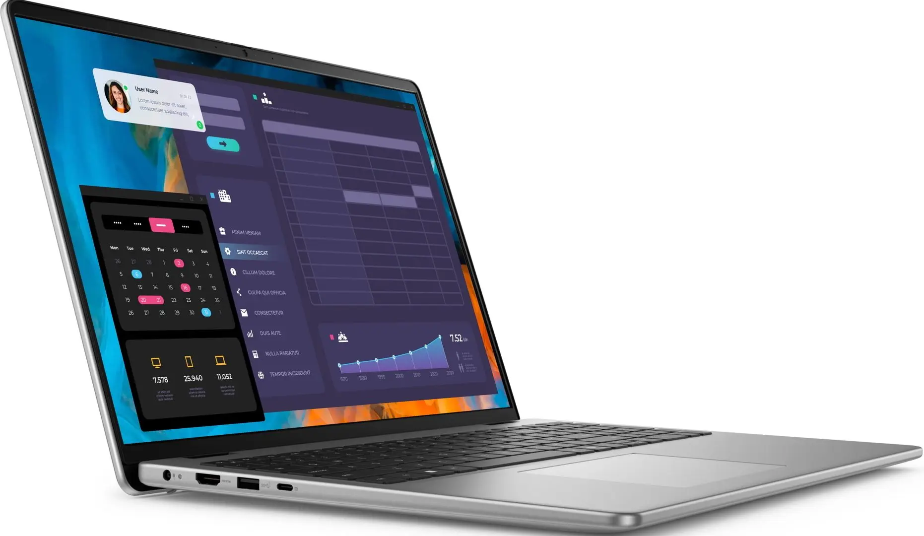 Laptop Dell Vostro 5640 Intel Core 7 150U 2x8GB DDR5/1TB SSD W11Pro (Titan Grey)