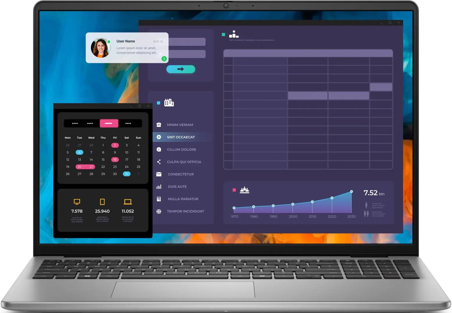 Laptop Dell Vostro 5640 Intel Core 7 150U 2x8GB DDR5/1TB SSD W11Pro (Titan Grey)