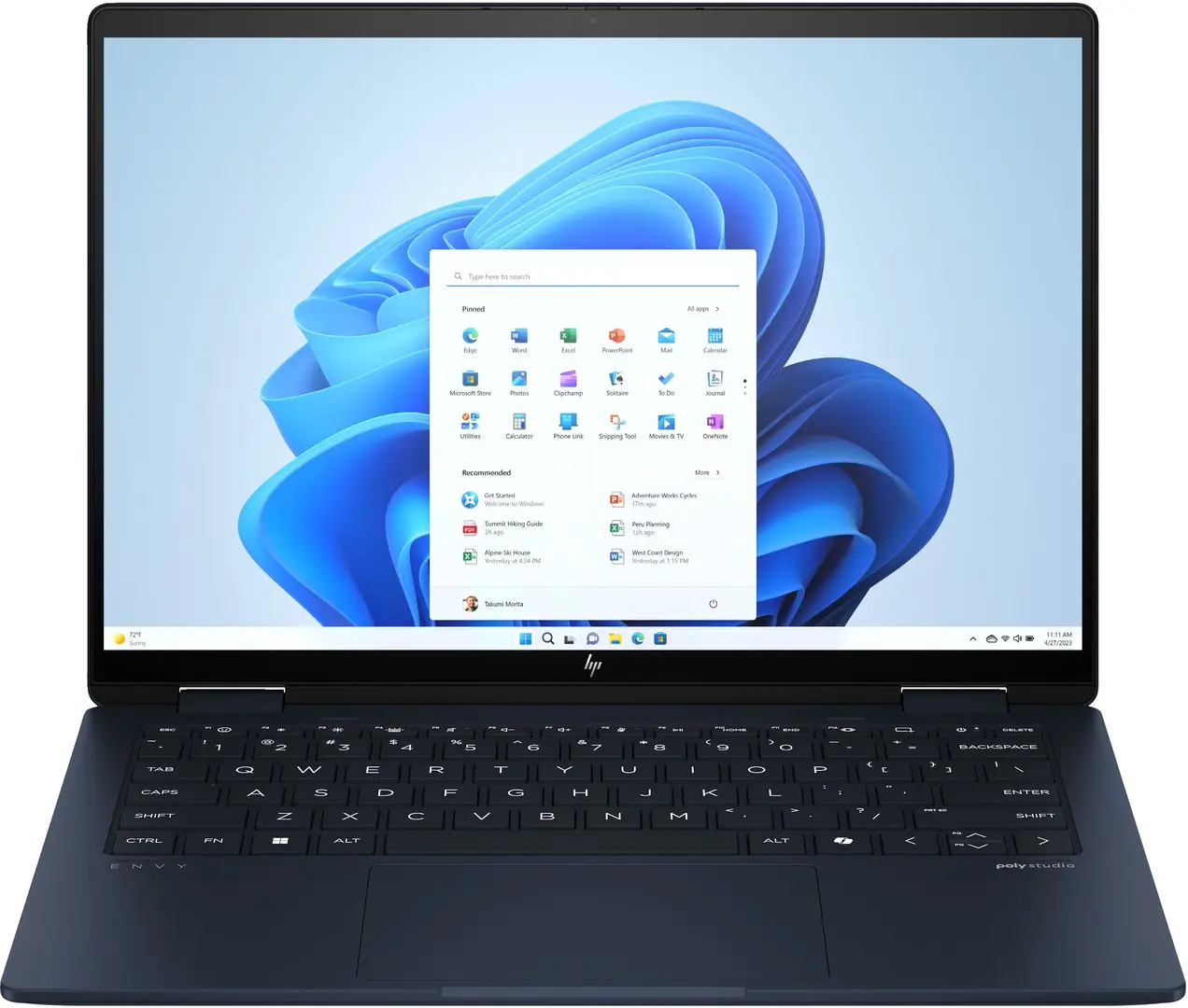 Ноутбук HP Envy x360 Intel Core Ultra 5 125U 1x16GB DDR5/1TB SSD W11H (Athmospheric Blue)