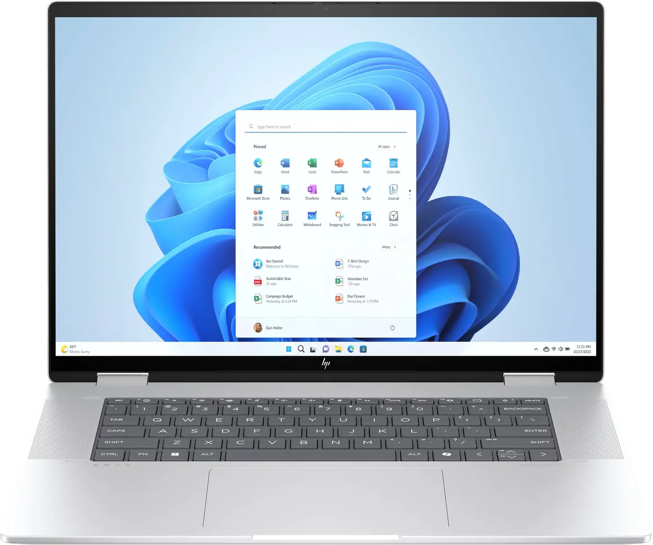Ноутбук HP Envy x360 Intel Core Ultra 7 155U 1x16GB DDR5/1TB SSD W11H (Glacier Silver)