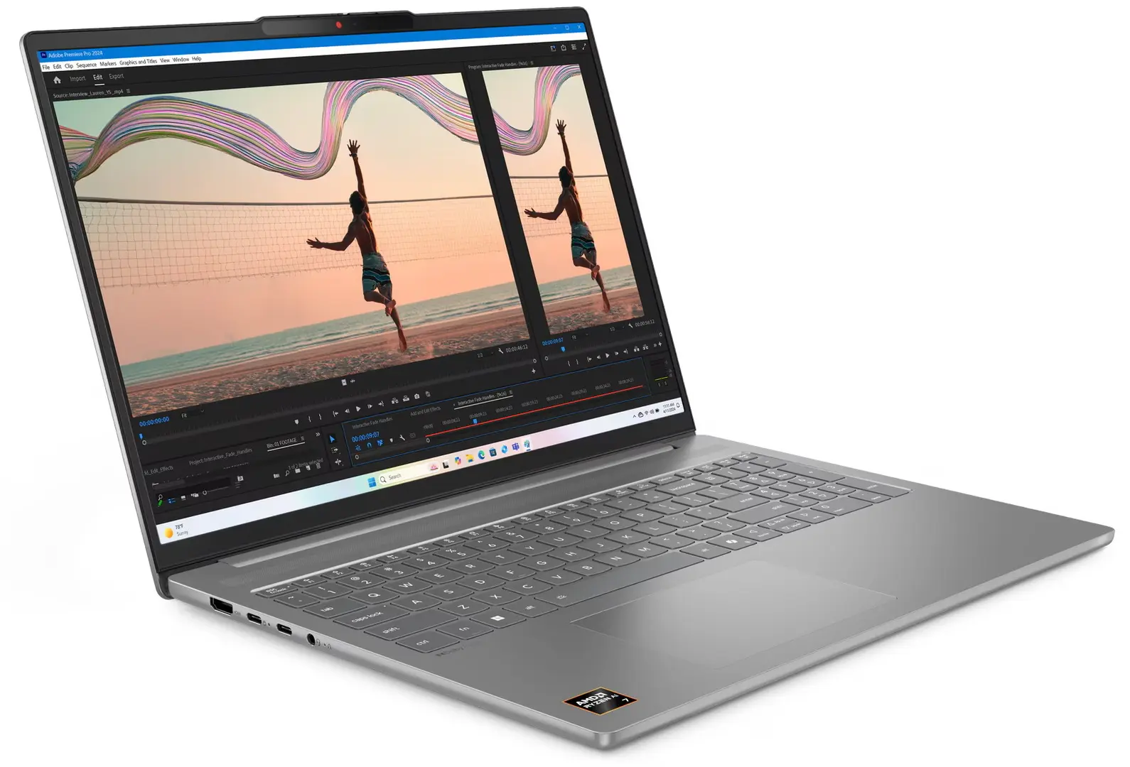 Ноутбук Lenovo IdeaPad Slim 5 16AKP10 83HY000HRK AMD Ryzen AI 7 350 32GB/1TB NoOS (Luna Grey) - 2