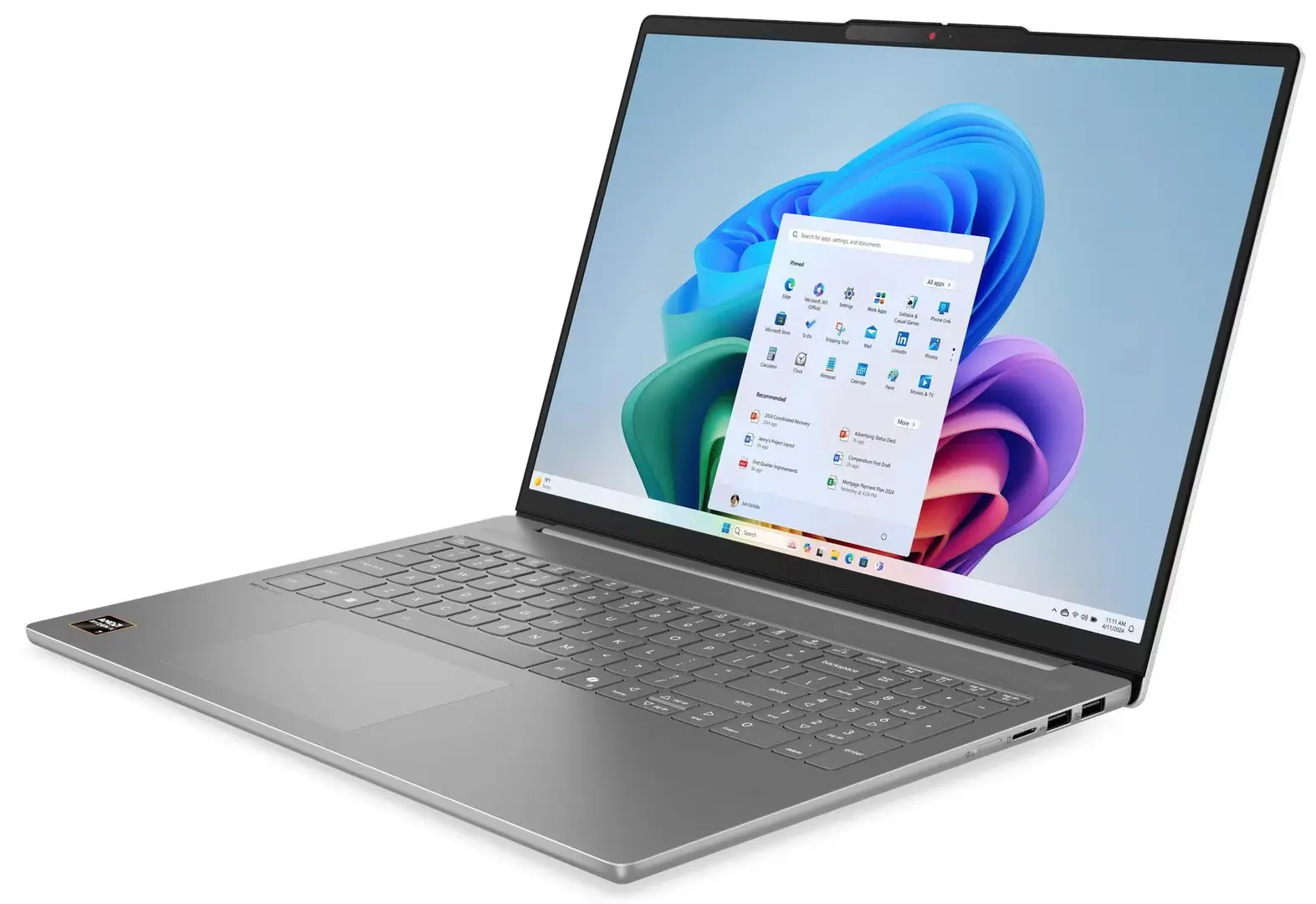 Ноутбук Lenovo IdeaPad Slim 5 16AKP10 83HY000HRK AMD Ryzen AI 7 350 32GB/1TB NoOS (Luna Grey) - 3
