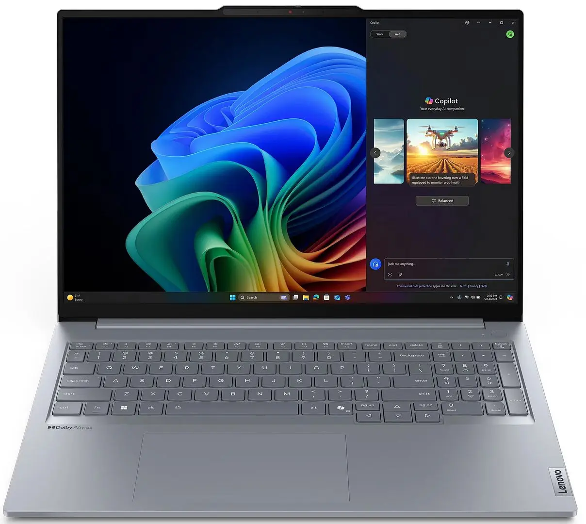 Ноутбук Lenovo ThinkBook 16 G7 QOY Qualcomm Snapdragon X Plus X1P-42-100 16GB DDR5/512GB SSD W11Pro (Grey)