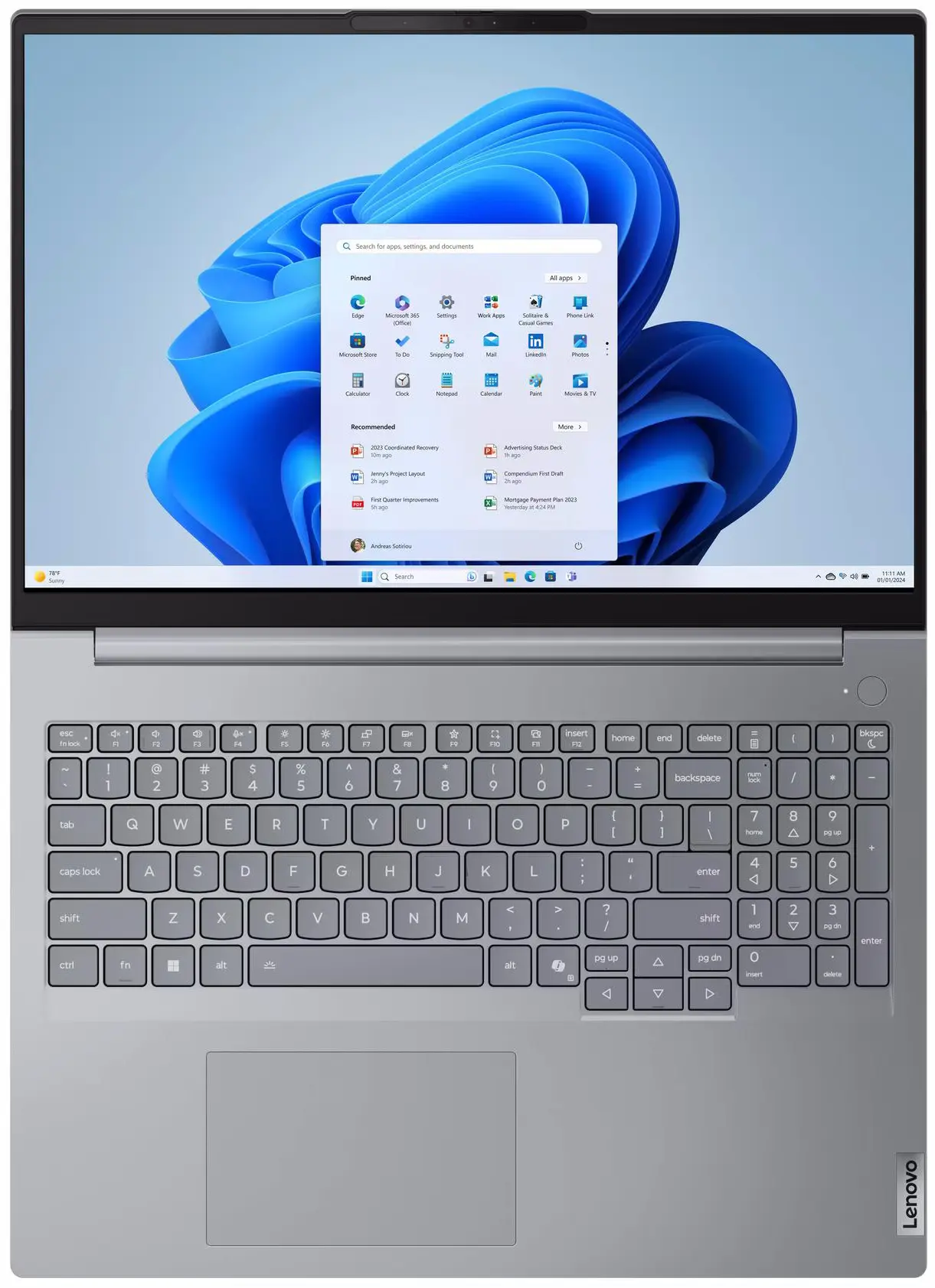 Ноутбук Lenovo ThinkBook 16 G8 IRL Core 5 210H 32GB/1TB NoOS (Arctic Grey) - 3