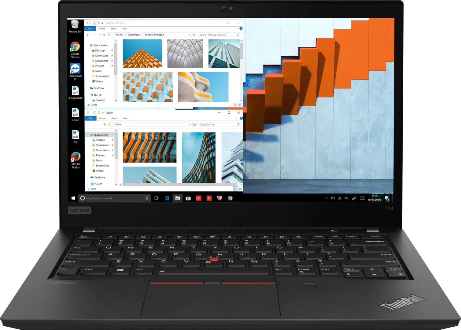 Laptop Lenovo ThinkPad T14 G2 AMD Ryzen 7 Pro 5850U 16GB DDR4/512GB SSD W10Pro (Black)