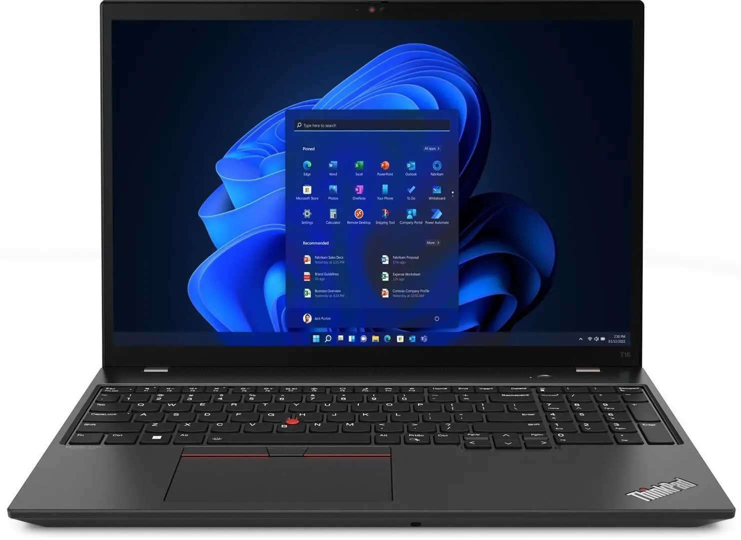 Ноутбук Lenovo ThinkPad T16 Gen 1 Intel Core i7-1260P 16GB DDR4/512GB SSD W11P (Thunder Black)
