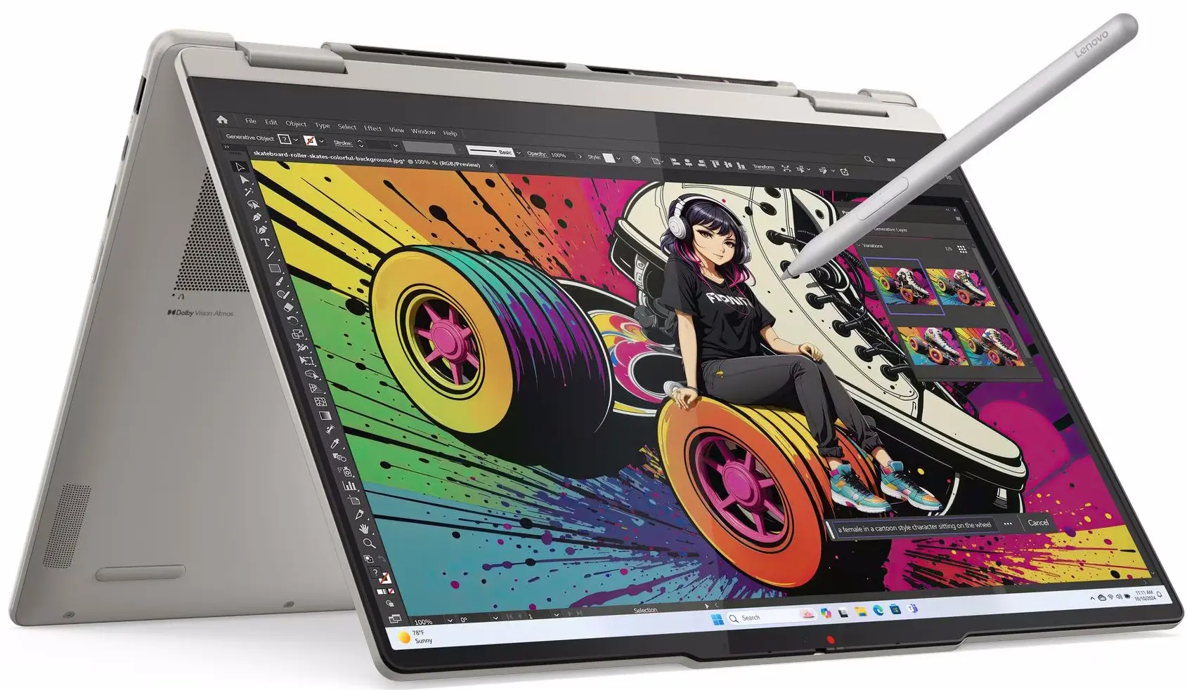 Ноутбук Lenovo Yoga 7 2-in-1 14AKP10 Ryzen AI 7 350 24GB/1TB W11Home (Seashell) - 2