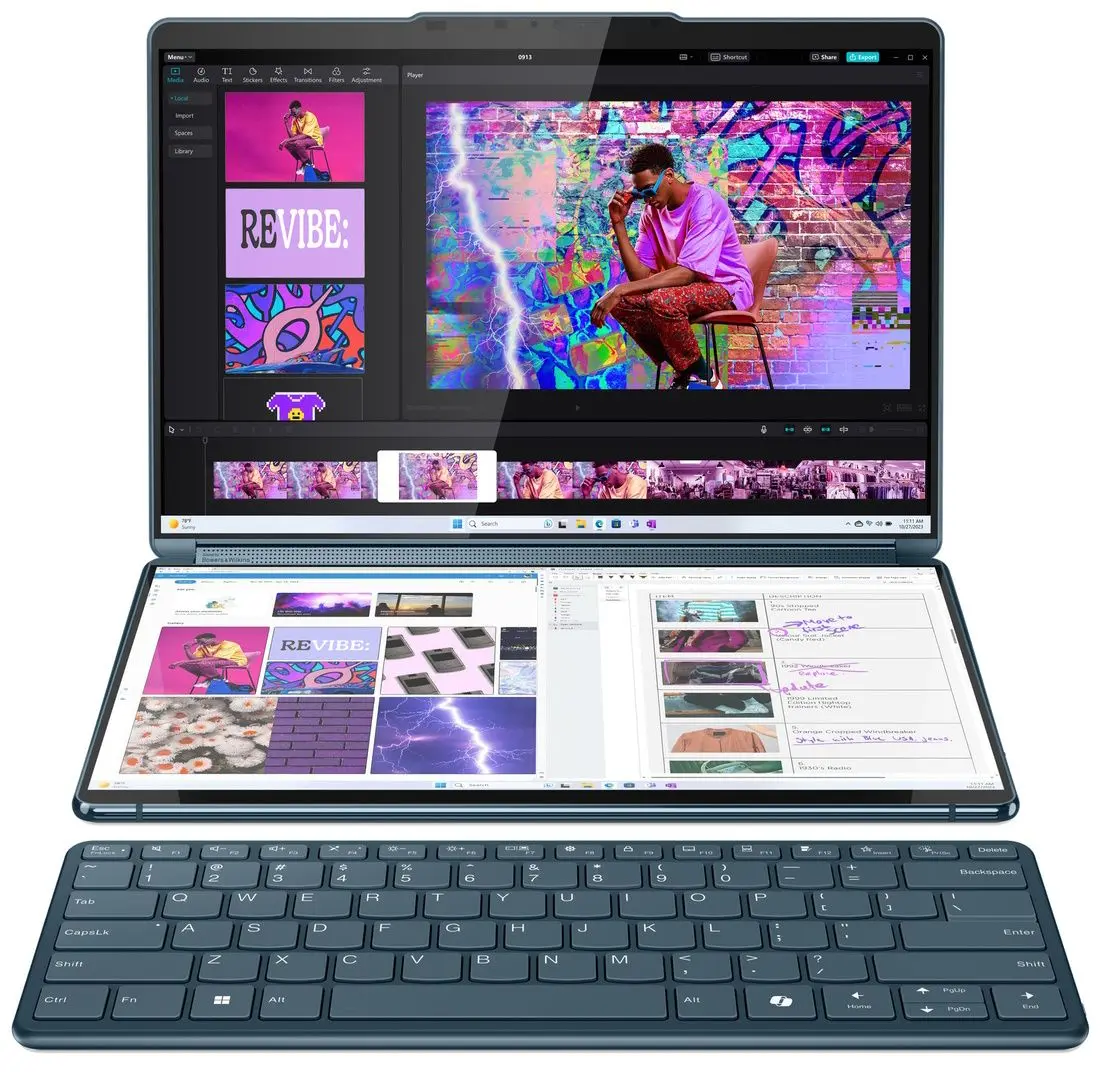 Ноутбук Lenovo Yoga Book 9 13IMU9 Intel Core Ultra 7 155U 16GB LPDDR5X/1TB SSD W11H (Tidal Teal) - 2